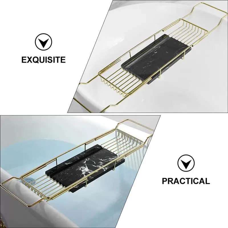 

Extendable Bathroom Shelf Practical Bathtub Tray Stainless Steel Bath Tub Rack