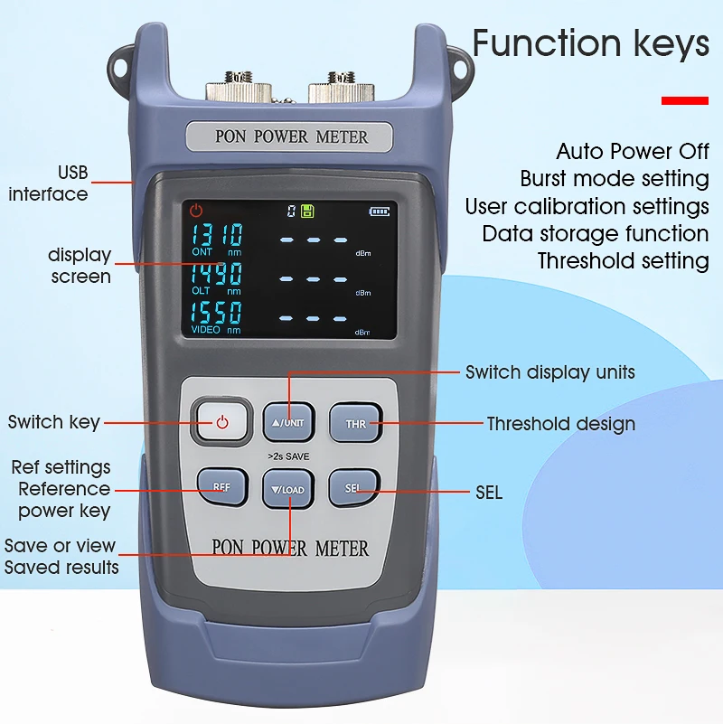 

COMPTYCO AUA-320 Fiber Optical PON Power Meter FTTX/ONT/OLT 1310/1490/1550nm