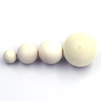 20 50mm natural round wooden spacer beads no hole eco friendly wood ball handmade jewelry crafts student handcraft accessories