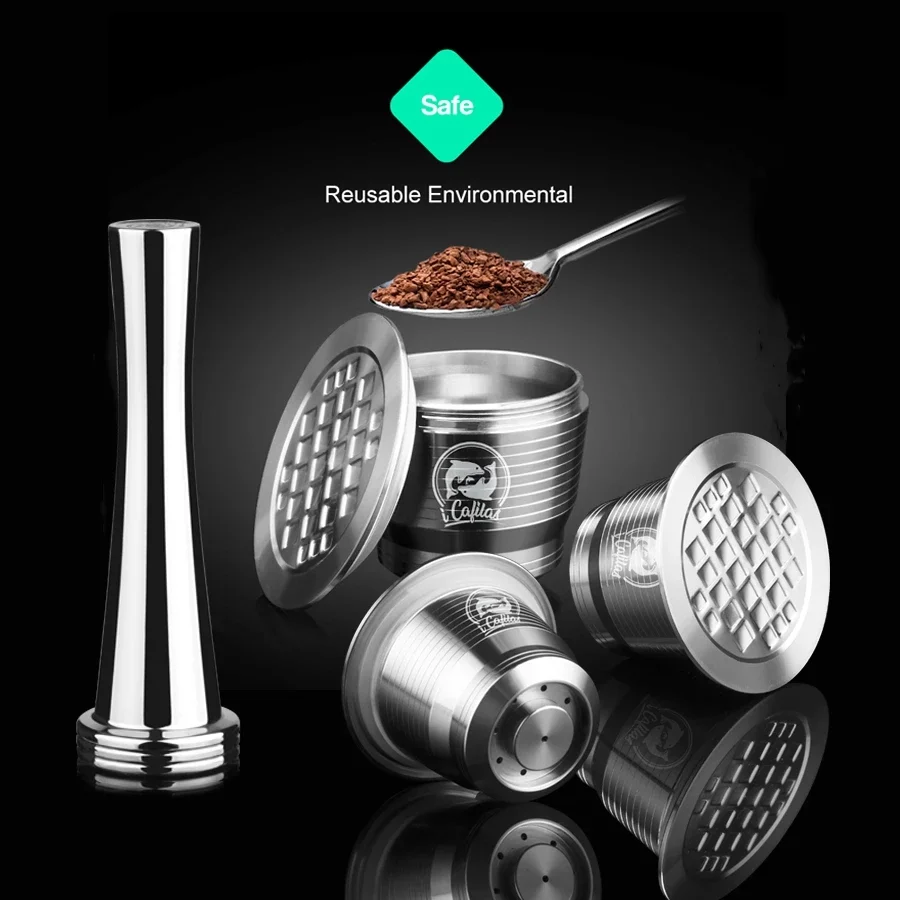 Многоразовый кофейный фильтр ICafilas для кофемашины Nespresso с крышкой из нержавеющей