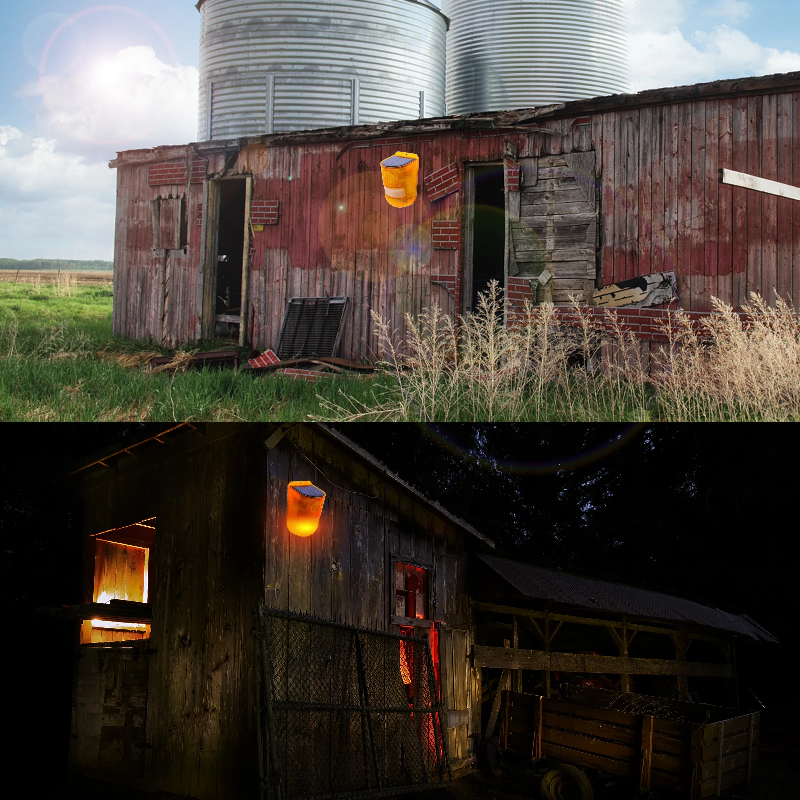 

Solar Alarm Light with PIR Motion Sensor LED Strobe Lights 110dB Loud Siren Outdoor IP65 Waterproof Rechargeable