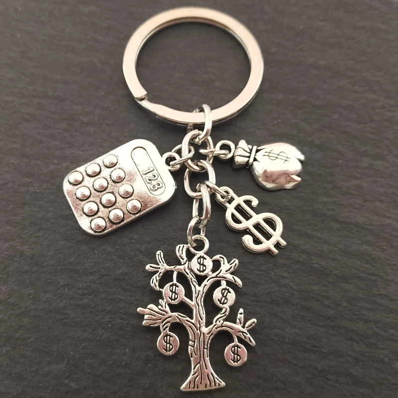 Брелок для ключей с калькулятором модная цепочка подвеской в виде кошелька елки