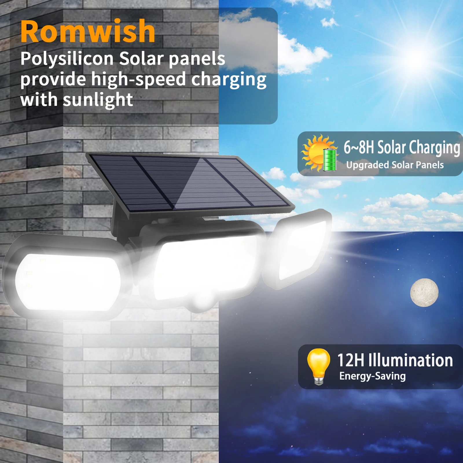 

80 Solar Led Light Outdoor Solar Lamp PIR Motion Sensor Wall Light 2835SMD Waterproof Solar Powered Garden Decoration Lighting