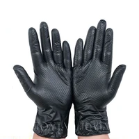 disposable gloves black thicken synthetic nitrile powder free latex free glove palm finger textured for housework auto mechanic