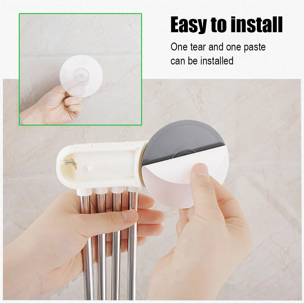 

Four Bar Towel Rack Powerful Vacuum Sucker Rotatable 180 Degrees Stainless Steel Towel Stand Non Trace Wall Mounted Storage Rack