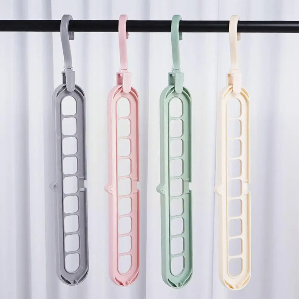 

1Pcs Hanger Multi-port Support Circle Clothes Drying Storage Rotating Multifunction Hole Scarf Racks 9 Plastic Rack A1C5