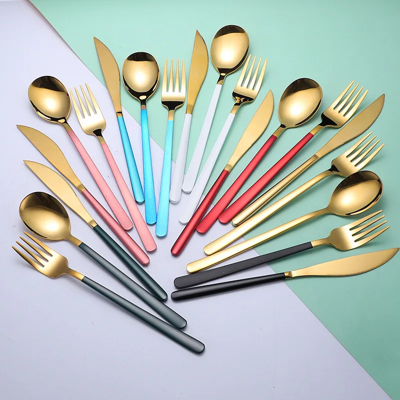 

304 Stainless Steel Dinnerware Set Knife Spoon and Fork Tableware Cutlery for Hotel Household Kitchen Accessories