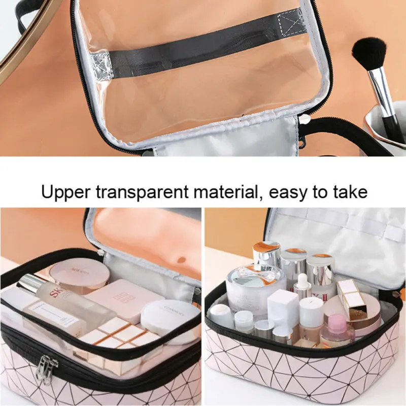

Multifunction Pouch Toiletry Cosmetic Bag Makeup Travel Case Double layer