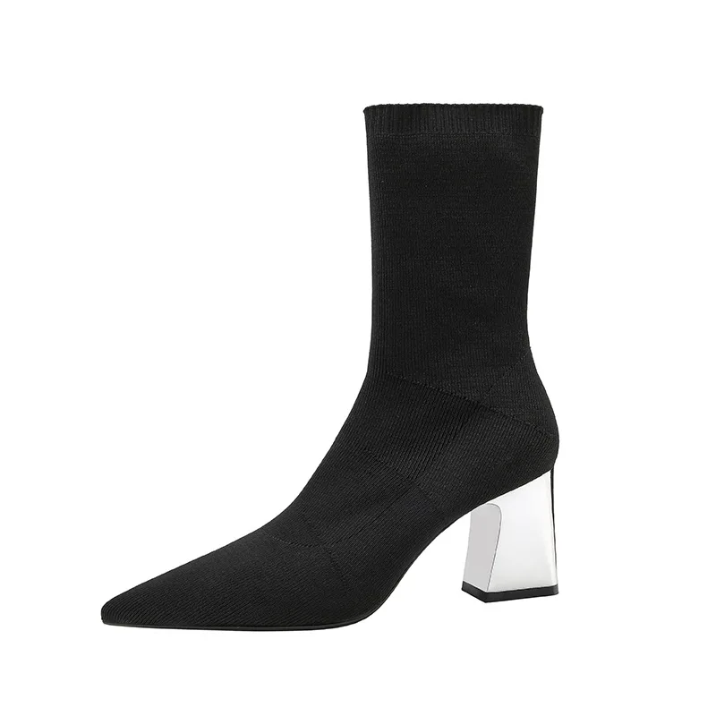 

after this model is sold wool knitted medium tube thin women's boots boots