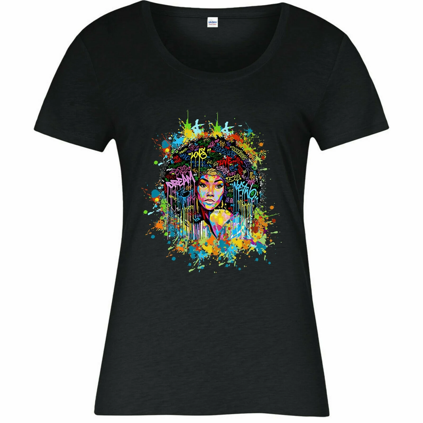 Женская футболка с волосами афро женская защитой от неравномерного