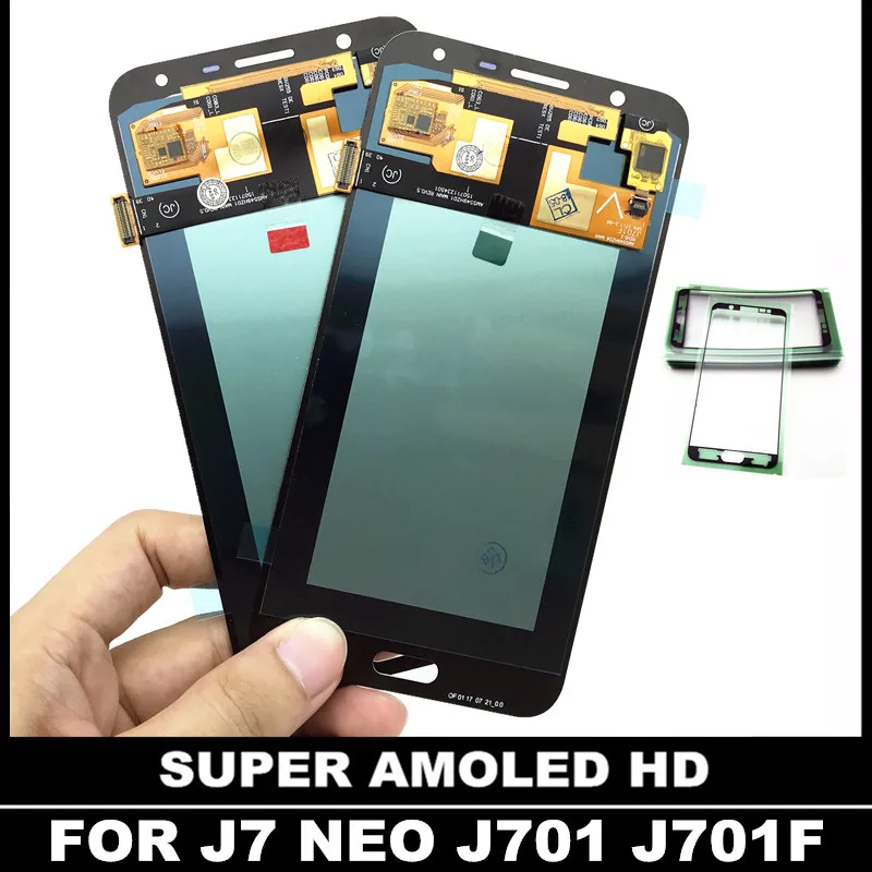 Для Samsung Galaxy J7 neo J701 J701F J701M AMOLED ЖК дисплей сенсорный дигитайзер экран регулировка