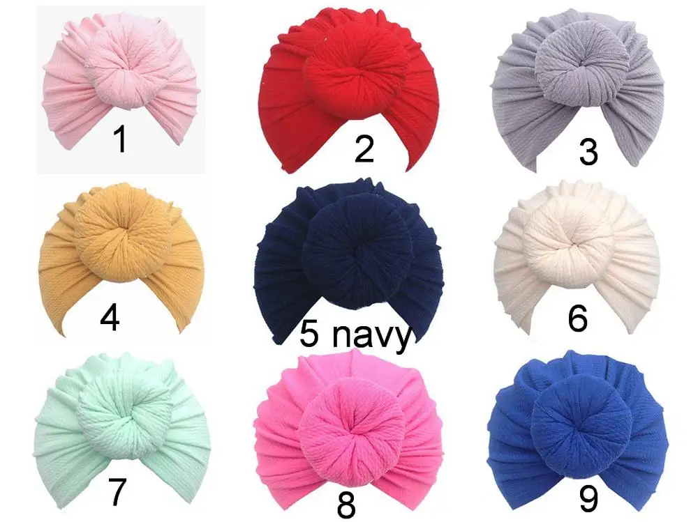 Kids Soft Corn Knotted Turban Elastic Donut Round Cap Beanies Stretch Headband Boy Girls Hair Band Hat Headwraps Headwear FD6636 | Детская