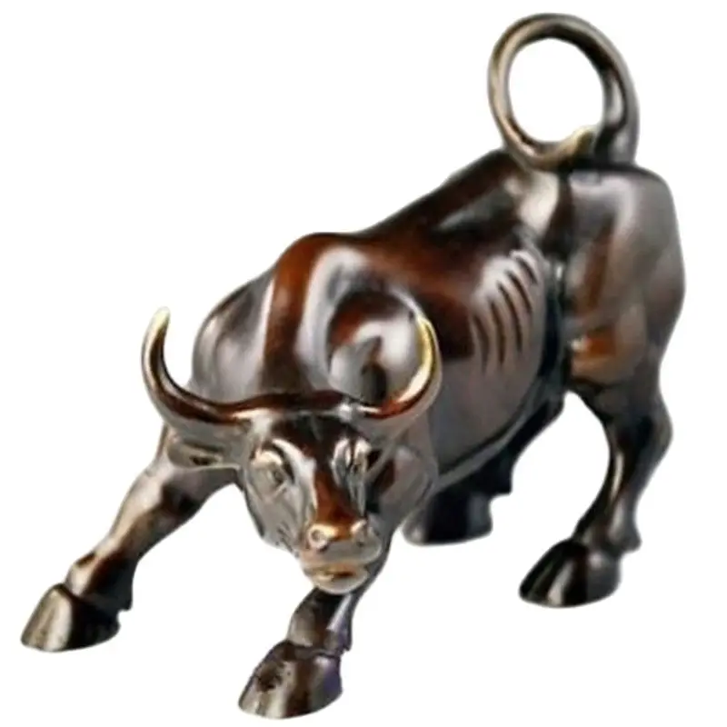 Бронзовый свирепого быка OX статуэтки украшения большой стены улица|Статуэтки и