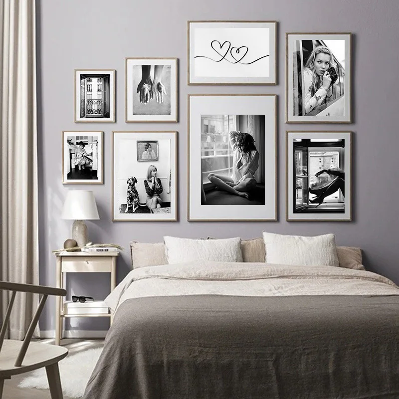 Модный черно белый фотопостер домашний декор настенное искусство холст картина