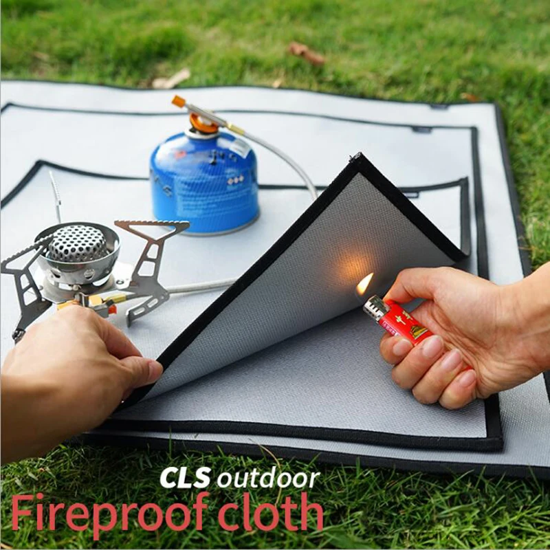

outdoor camping barbecue Fireproof cloth Picnic Catch fire Insulation pads Flame retardant glass fiber Fire blanket warm pad