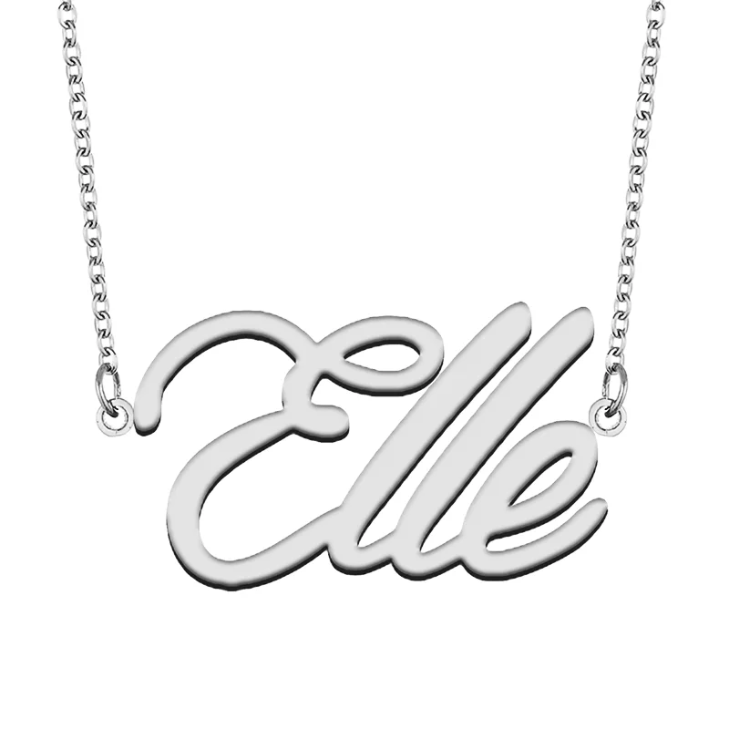 Elle Custom Name Necklace Customized Pendant Choker Personalized Jewelry Gift for Women Girls Friend Christmas Present images - 6