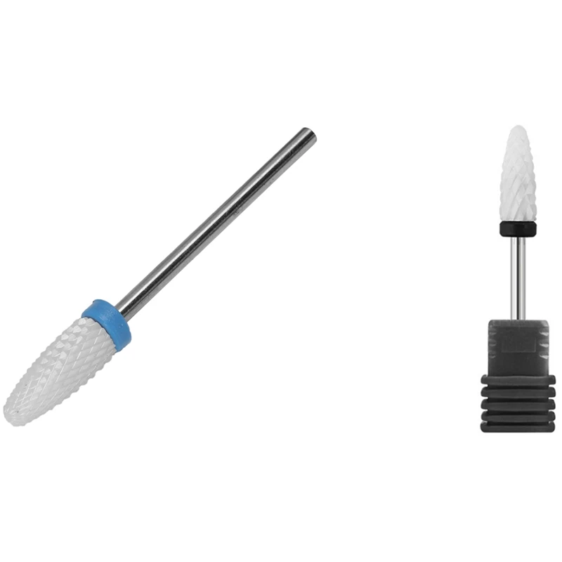 

2Pc Nail Cone Tip Drill Bits Electric Cuticle Clean Rotary For Manicure Pedicure Grinding Head Sander Tool Black & Blue