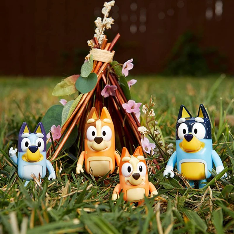 4 шт. с принтом милых животных в Bluey бинго Действие игрушки ПВХ Фигурки стильная