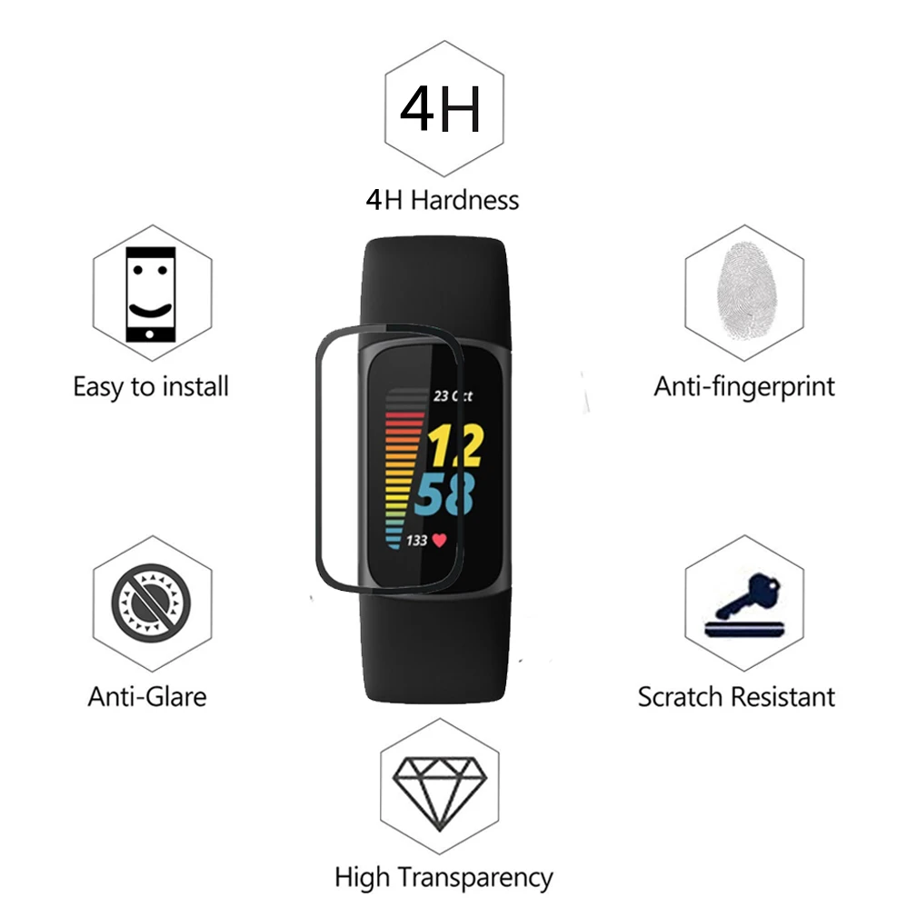 2 шт. 3D Лидер продаж гибкая полноэкранная пленка для часов Fitbit Charge 5 Charge5 PMMA