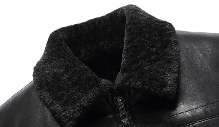

High Quality Autumn Winter Clothes new Mens Business Casual zipper Fur coats Male Fashion warm Thick Velvet Leather Jacket Men