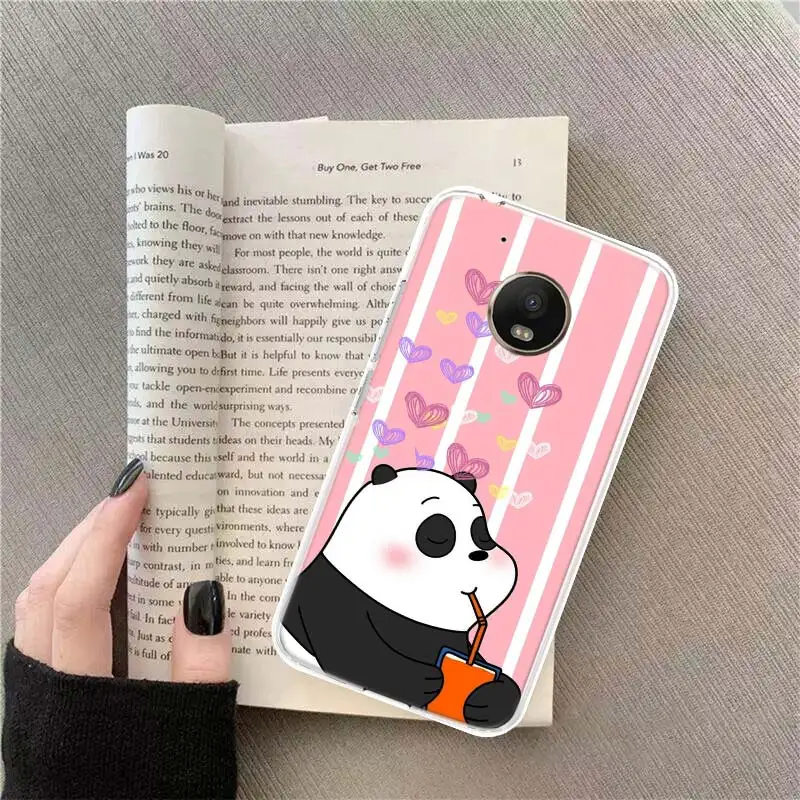 panda anime cute cover phone case for motorola one action vision cover moto g9 plus g8 play g7 power g6 g5 g5s e6 e5 capa shell free global shipping