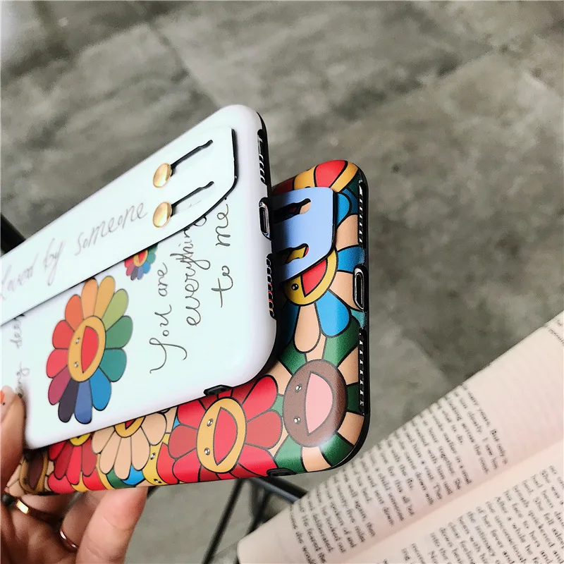 Симпатичный чехол KAIKAI KIKI с подсолнухами роскошный ремешком на запястье для iPhone 6