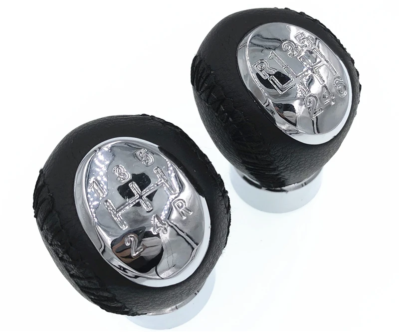 Бесплатная доставка кожаная Хромированная ручка переключения передач 5 6