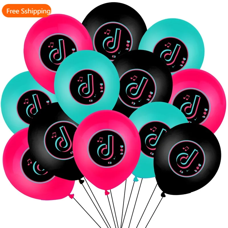 

2021 Music Theme Happy Birthday Party Decorations Multi-style Aluminum Foil Balloons Birthday Colorful Sequins Balloon Wedding