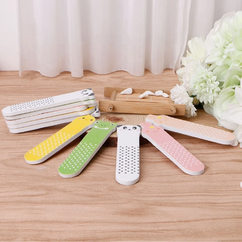 Милое животное дизайн ногтей шлифовальный файл буфер для салона маникюра УФ гель