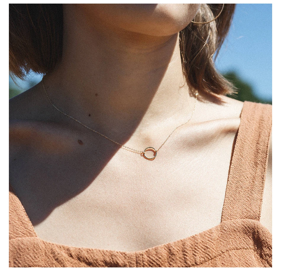 F.I.N.S Trendy Clavicle Choker Necklace for Women Stainless Steel Chic Charm Uneven Circle Pendant | Украшения и аксессуары