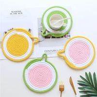 round cotton rope tassel nordic style non slip kitchen placemat coaster insulation pad dish coffee table mat home decor 51004