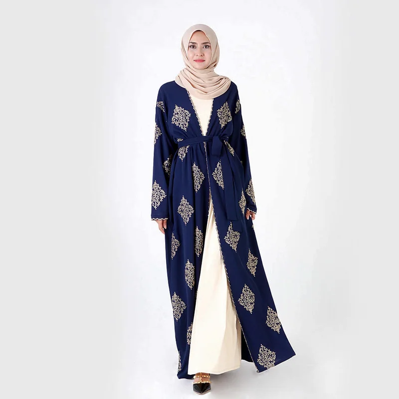 Рамадан Abayas для женщин мусульманское платье кафтан кимоно кардиган Абая кафтан Дубай Роскошная вышивка халат женская мусульманская одежда