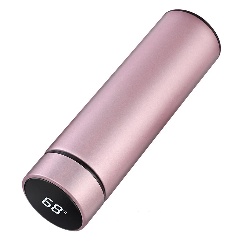 silver Soffe Vacuum Thermos Bottle With Intelligent Temperature Display 500ML Food Grade Stainless Steel Vacuum Flasks Bottles - Цвет: silver