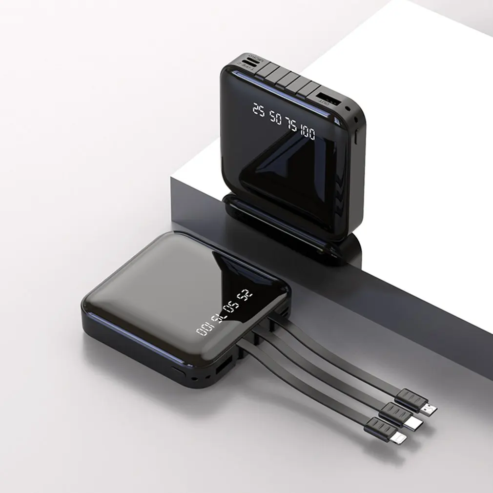 Портативный внешний аккумулятор 20000 мАч для смартфона мини зарядное устройство с