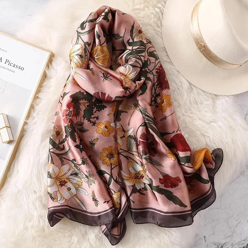 

Yulaili Long Silk Scarf Women Fashion Print Shawls and Wraps Lady Foulard Scarves Headband Female Beach Stole Wholesale