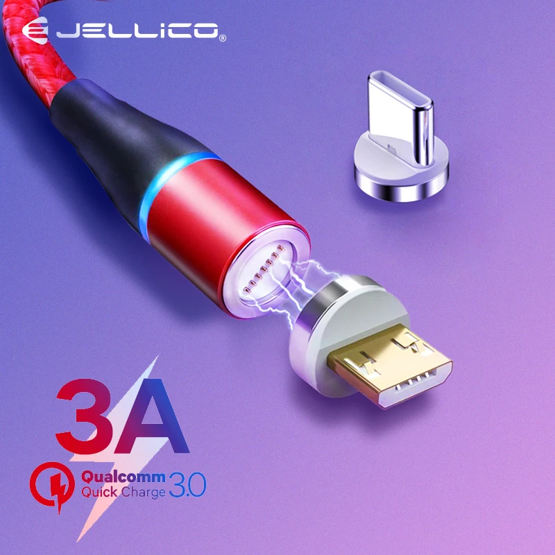 Магнитный кабель Micro USB Jellico для iPhone Samsung Android быстрая зарядка магнитное зарядное
