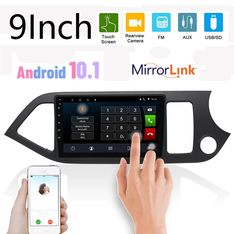 Автомагнитола на Android 9 1 дюймов IPS MP5 Wi Fi радио мультимедиа GPS навигация стерео для