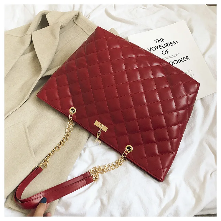 

Shoulder Bag Fawn Decoration Rhombus Handbag Chain Casual PU Handbag Fashion Wild Women's Shoulder Diagonal Bag