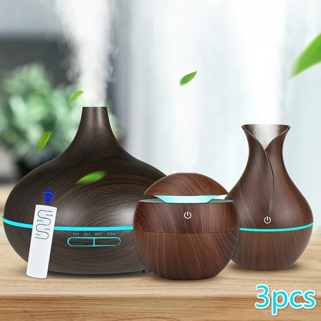 

3Pcs LED Humidifier Essential Oil Diffuser Aroma Aromatherapy Purifier Set