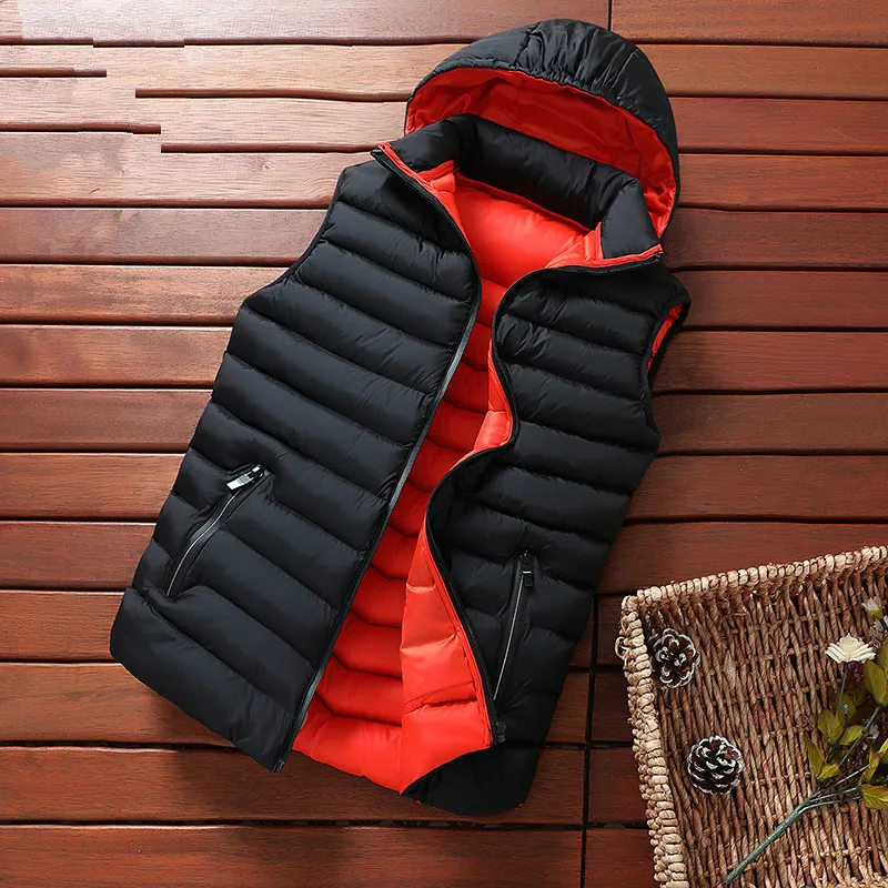Мужская зимняя куртка без рукавов мужская пуховая жилетка теплая Толстая с