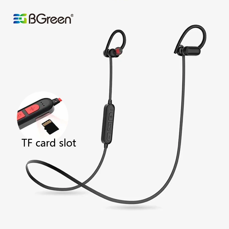Bluetooth наушники BGreen спортивные водонепроницаемые с MP3 плеером и поддержкой 5