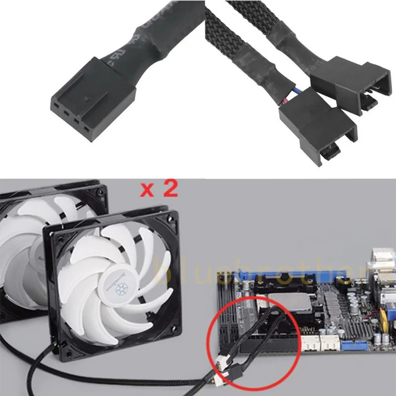 Материнская плата 4 pin PWM на двойной/3 компьютер чехол вентилятор 1-To-2/1-3 рукава ШИМ