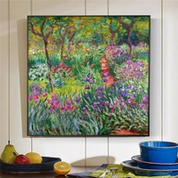 claude monet impressionist canvas art wall paintings reproductions flowers in the garden art posters and prints for living room
