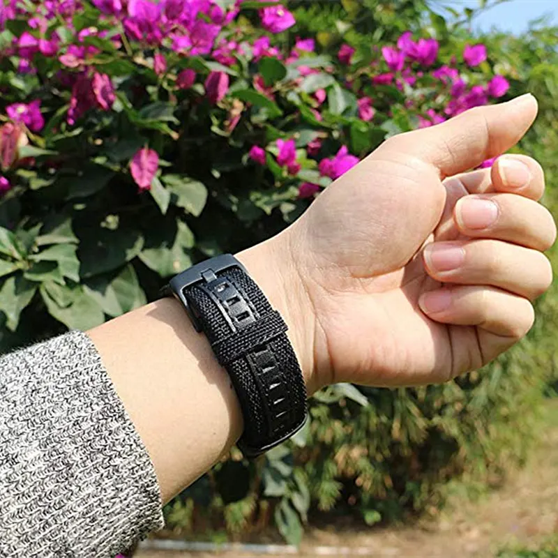 Ремешок нейлоновый кожаный для Samsung Galaxy Watch 46 мм 42 Active 2 Gear S3 Frontier Band 22 браслет Huawei GT