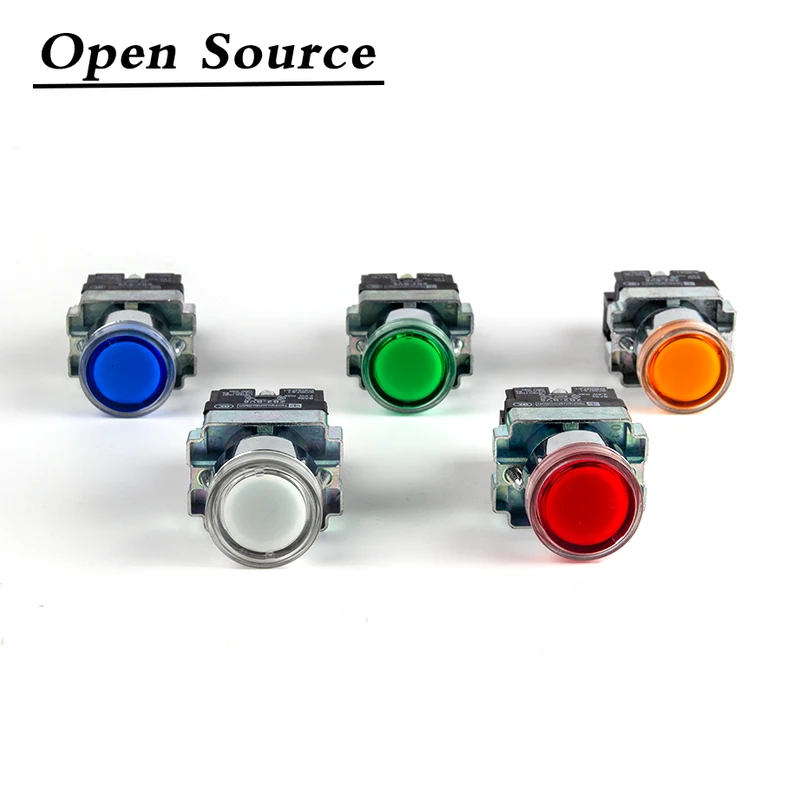 

22mm Self-reset/Momentary XB2-BW Metal Push Button Switch with LED Light NO/NC 12V 24V 220V 380V Green Red Yellow Blue White