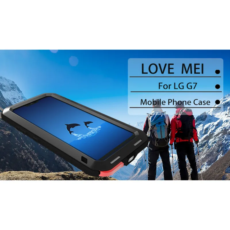 Ударопрочный Алюминиевый металлический чехол LOVE MEI для LG G7 ThinQ защитный с полным