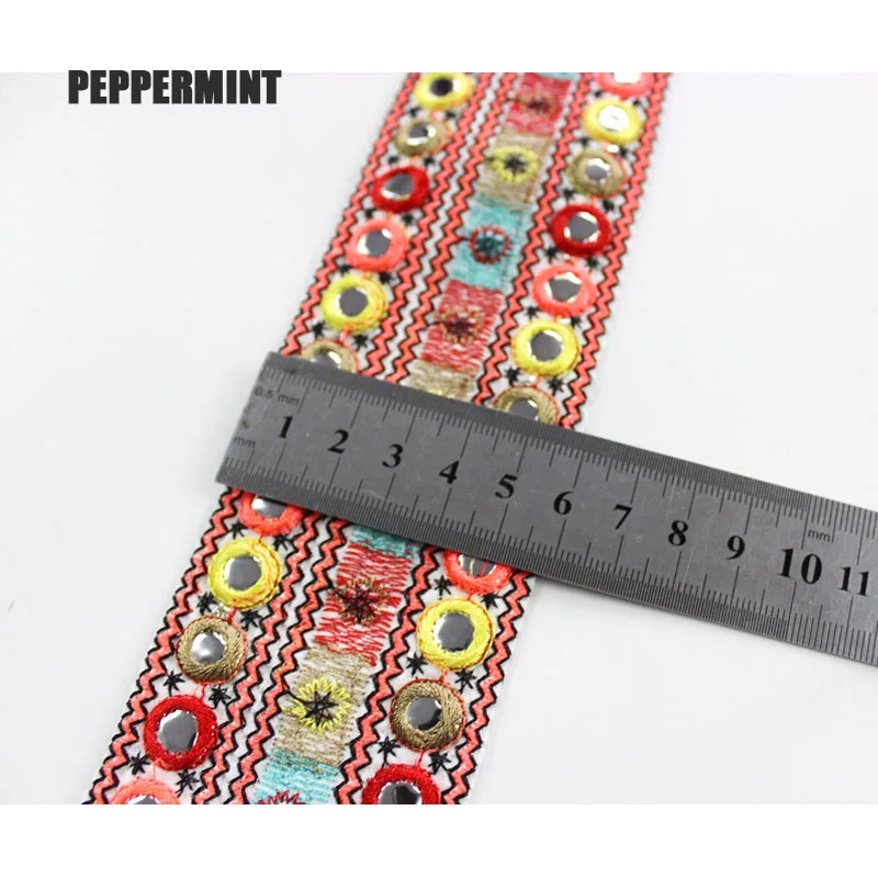 1 ярд лент в стиле ретро зеркальные кружевные вышитые ленты этнические