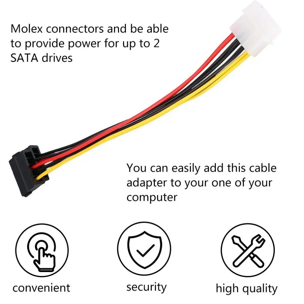 Новый Pin IDE Molex для 2 из 15 Serial ATA SATA HDD кабель адаптера питания легкий Y сплиттер