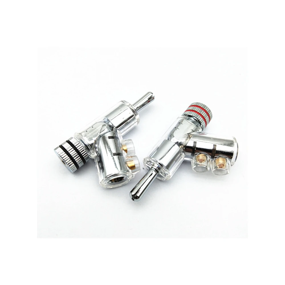 

8pcs Hi-end Brass Copper Plated Gold or Rhodium Gun-type XSSH Audio Video Speaker Adapter Locking-type 6mm banana connector