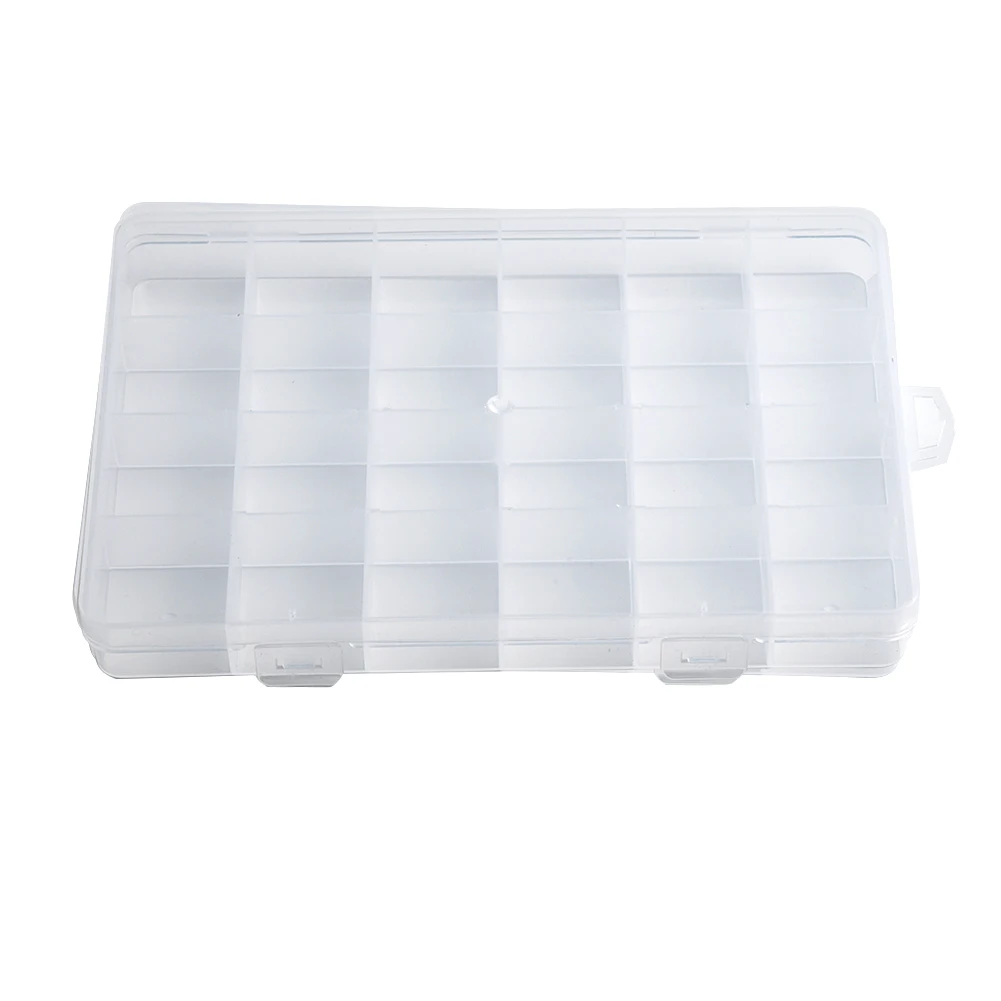

1*Storage Box 19cm*13cm*2.5cm 24 Compartments Plastic Clear Box Jewelry Bead Storage Container Craft Organizer In Stock